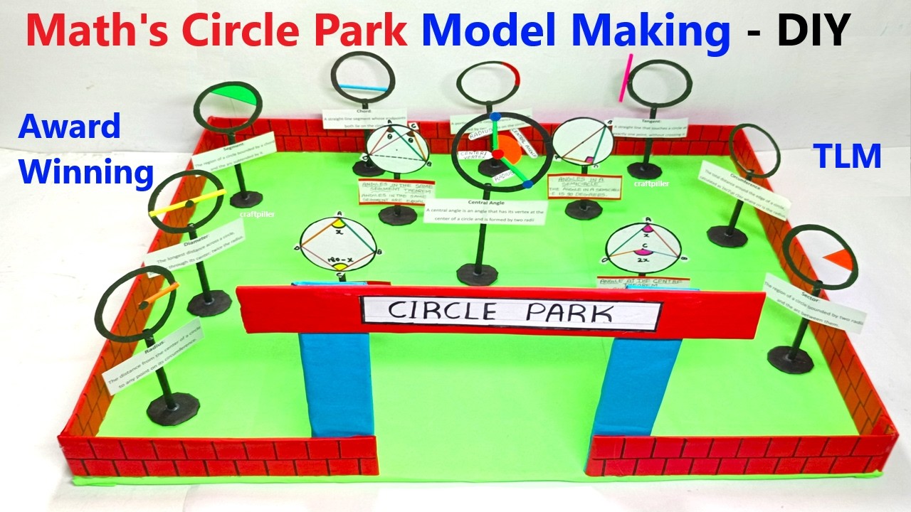 math's park model on circle  -  math's project -  diy  -  craftpiller @howtofunda