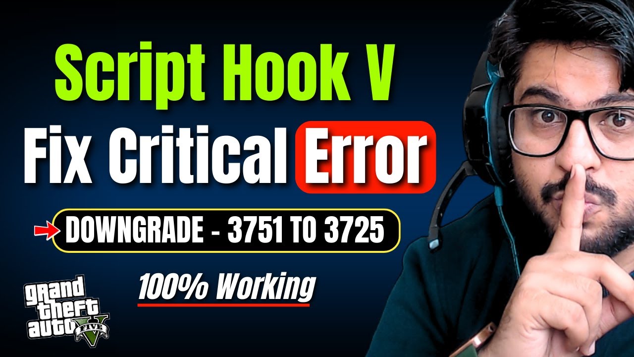 Fix Script Hook V Critical Error GTA 5 v3751 🛠️ | Downgrade 3751 to 3725 (100% Working)