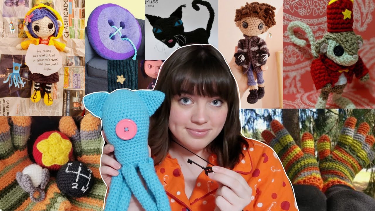 CORALINE inspired crochet and knitting patterns (beginner friendly)