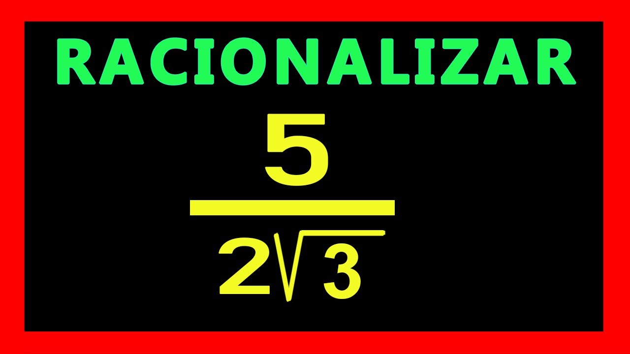 ✅👉 Racionalizacion de Denominadores Monomio  ✅ Racionalizar Denominadores