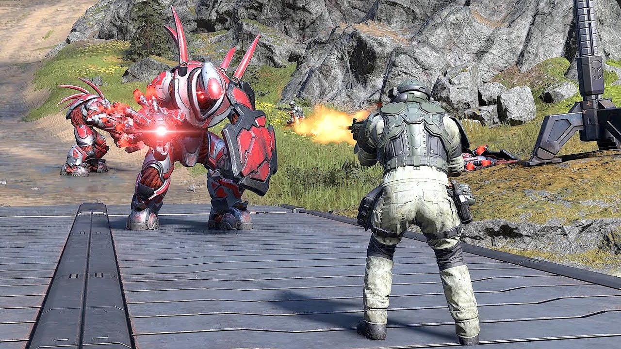 Hunters Attack the UNSC FOB - HALO INFINITE NPC Wars