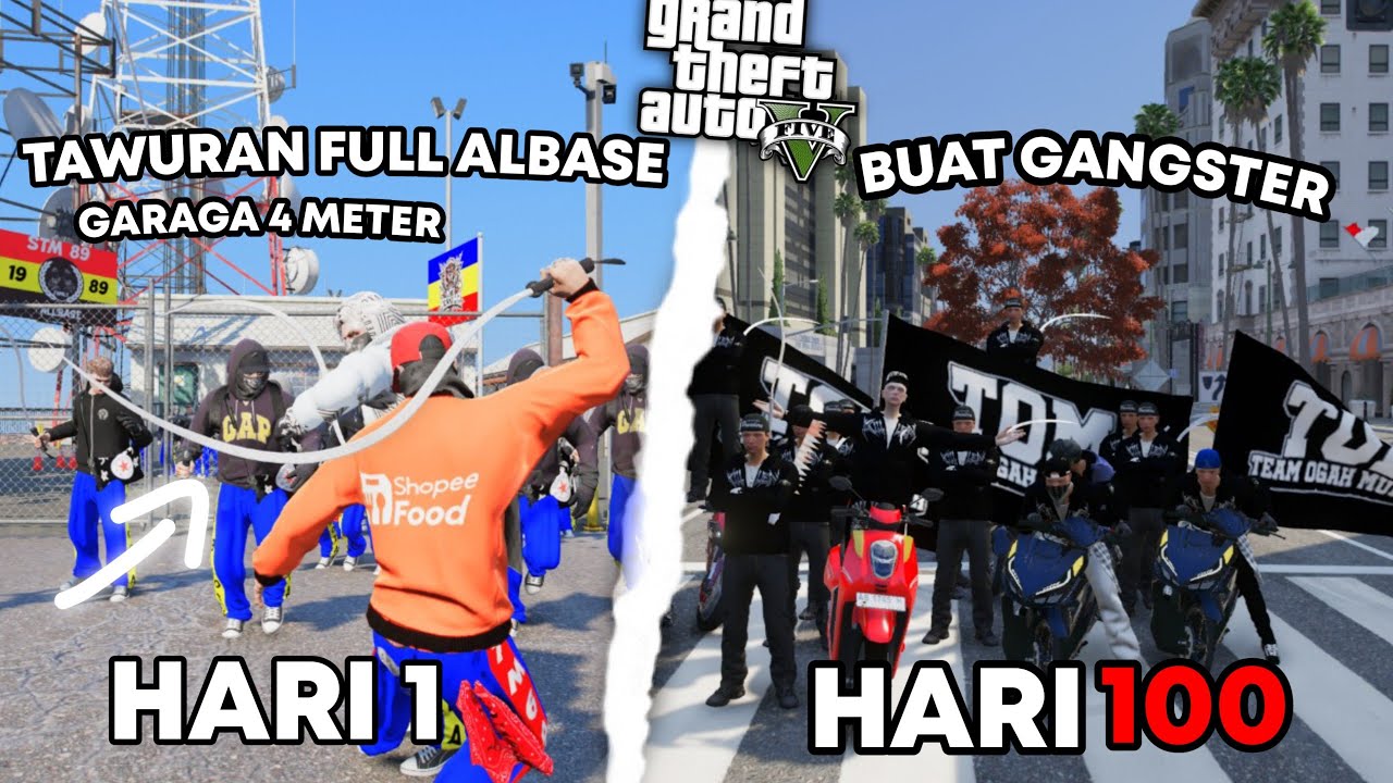100 HARI DI GTA 5 TAWURAN ANTAR SEKOLAH part3