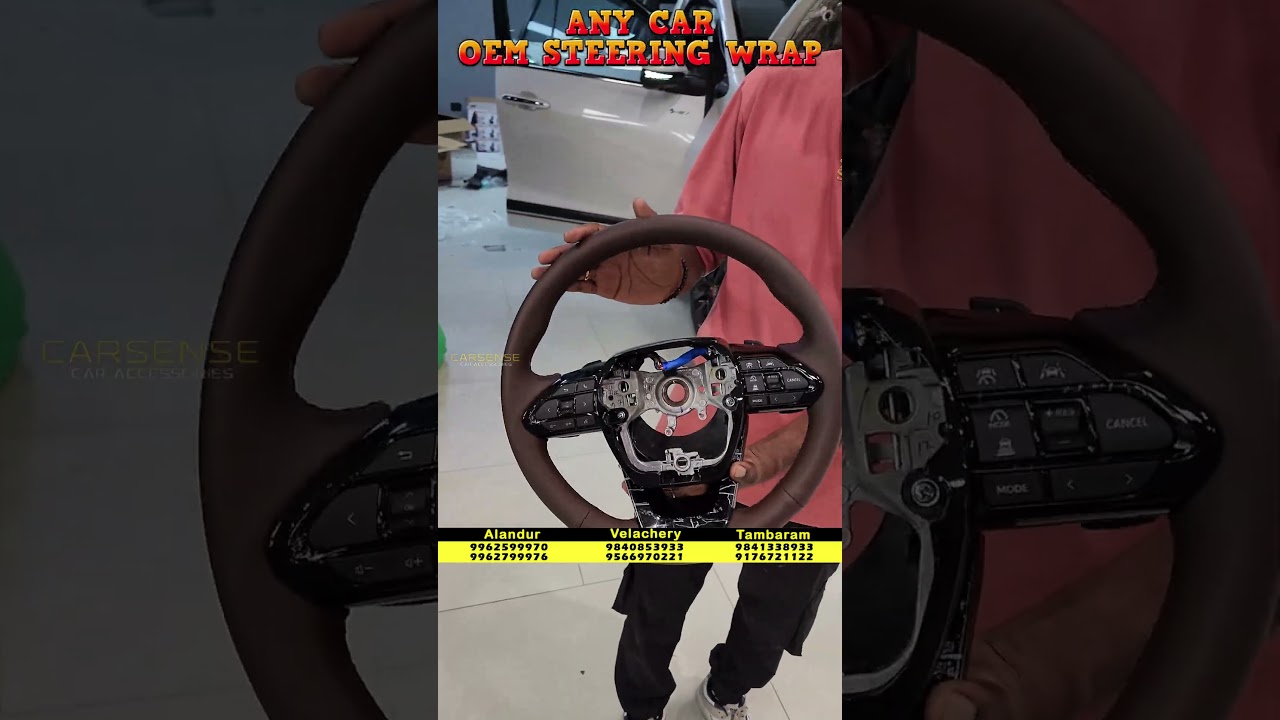 Factory Finish Steering Wrap Upgraded | Hycross Accessories | Hycross Modification | Car Sense