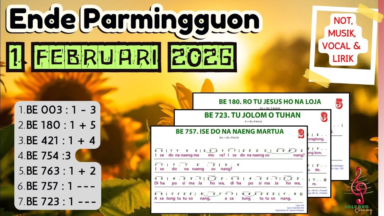 Ende Parmingguon | 1 FEBRUARI 2026 | HKBP | SEPTUAGESIMA | Musik, Not, Vocal, dan Lirik