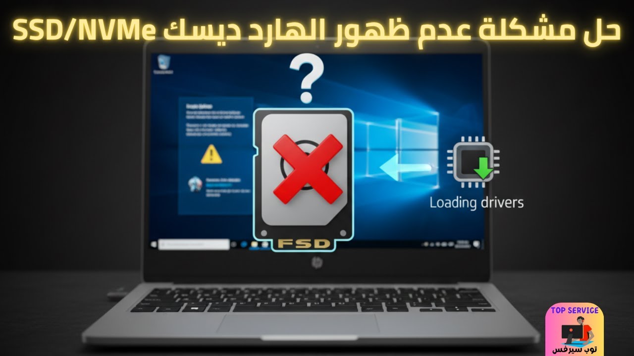 حل مشكله ظهور الهارد ديسك اثناء تثبيت ويندوز على لابتوب  hp notebook 15-dw3xxx