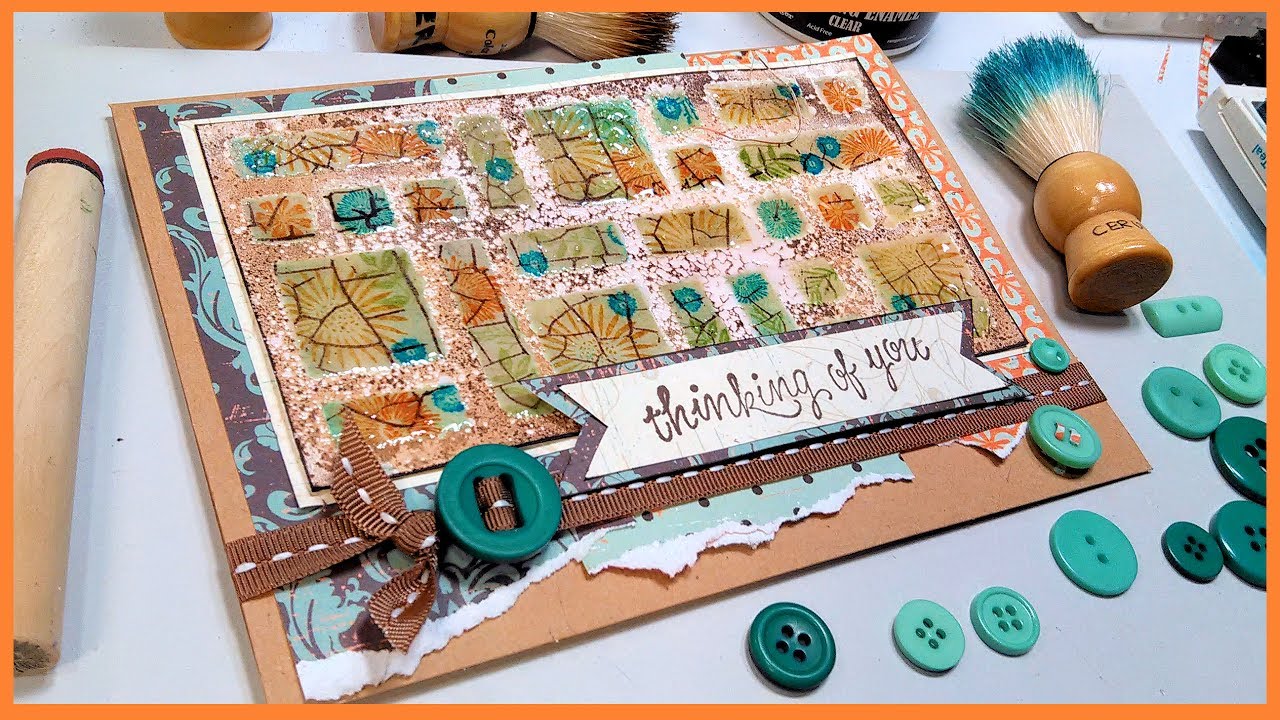 Faux Glazed Tile Card // Epoxy Look Technique // Stamp School