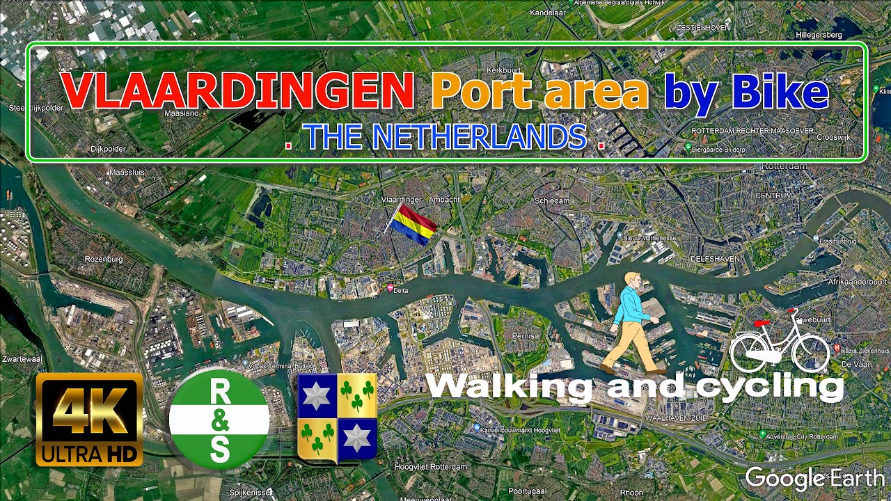 (4K) VLAARDINGEN PORT AREA BY BIKE (The Netherlands) Cycling through Vlaardingen neighborhoods.