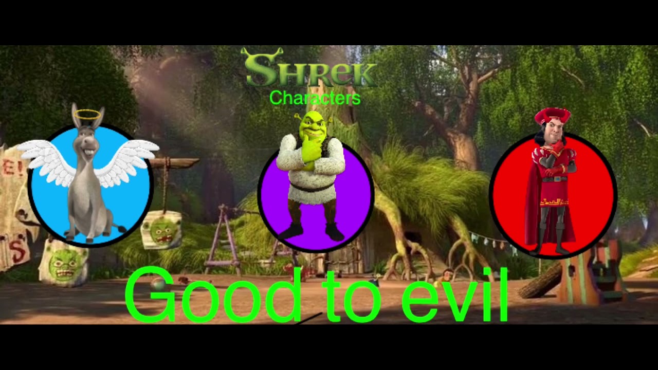 Shrek characters: good to evil 📖🧚‍♀️👹
