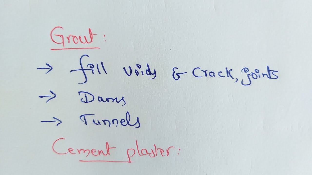 Grout || Cement Grouting || Cement Plastering || Pointing