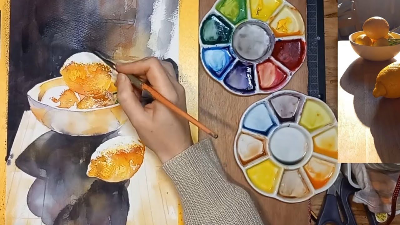 Découvre comment faire des citrons réalistes à l'aquarelle