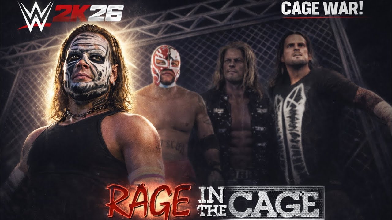 WWE 2K26 Джефф Харди против Си Эм Панка против Эджа против Рея Мистерио – геймплей в режиме «Ярос...