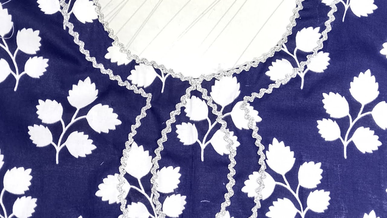 New Zig Zag Lace Neck Design