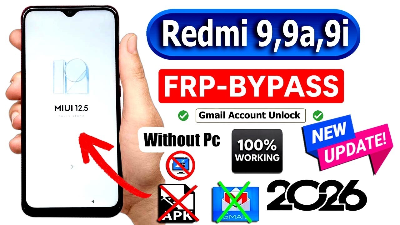 🔐 Redmi 9, 9a, 9i Frp Bypass 2026 → No Pc Working Method 2026 ✓ Frp Unlock ✓ Without Pc