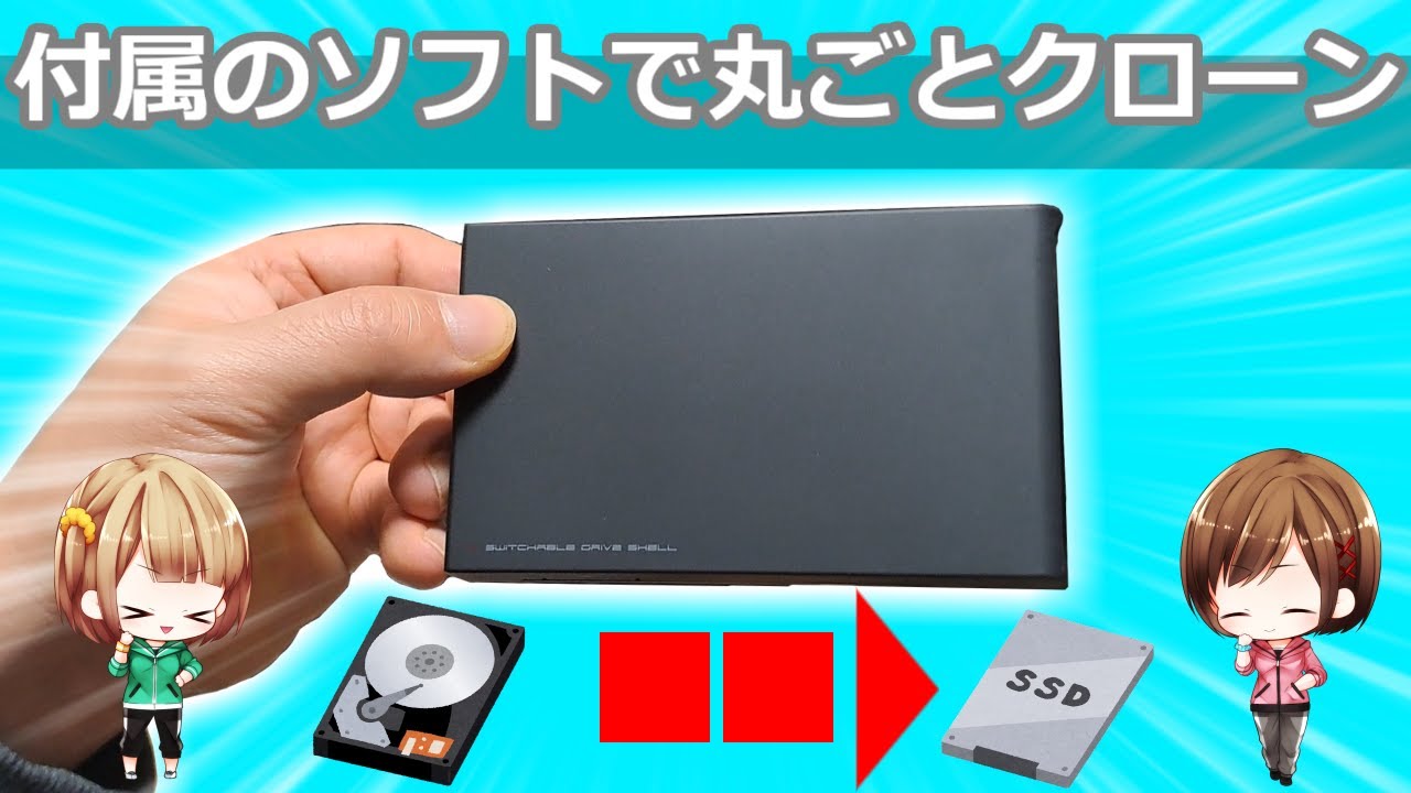 SSDで高速化。丸ごとコピー！大きな容量HDDから小さい容量SSDへも大丈夫！