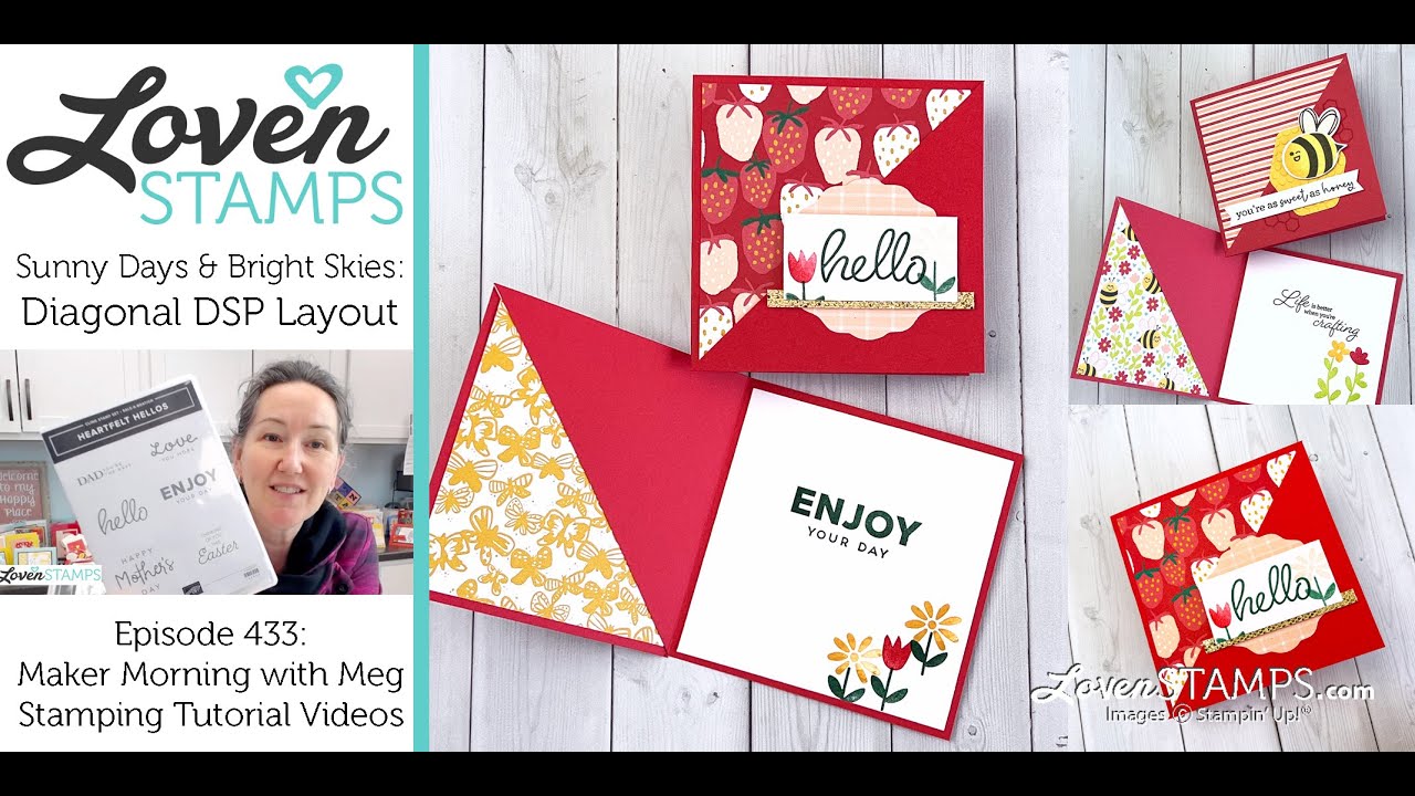 Ep 433: Quick Cards & Simple Stamping plus a Clever Twist, Stampin' Up!®'s Bright Skies & Sunny DSP