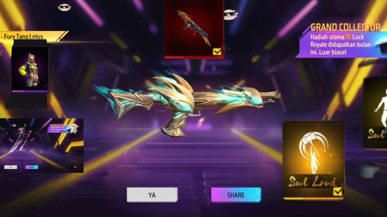 BOTAK BORANG MISTERY SHOP, SKIN MAG7 FURY TANG LOTUS, SKIN KATANA, EVO GUN THOMPSON, EMOT SOUL LAND