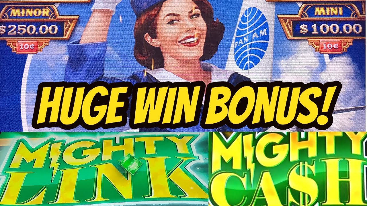 MIGHTY CASH BIG WIN ON PAN AM SLOT MACHINE BONUS