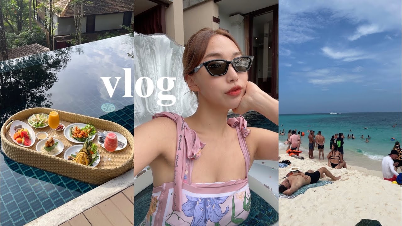 vlog 푸켓 신혼여행 2탄,이땐 몰랐죠 래쉬가드 입은건 한국인 밖에 없다는걸....,플로팅 런치 즐기기🥗🥂🍛,푸켓에서 버거킹 시키는 우리가 진정한 배달의 민족,푸켓 호핑투어