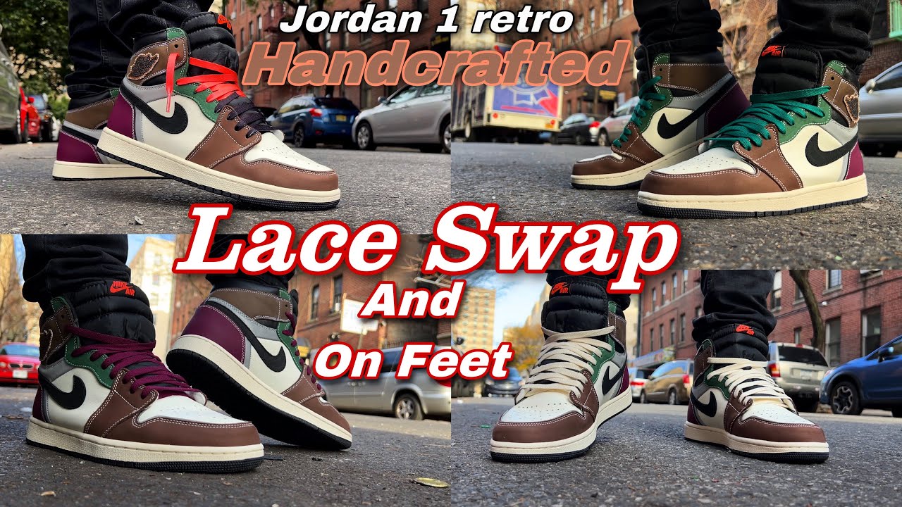 Jordan 1 Handcrafted - Lace Swap and On Feet