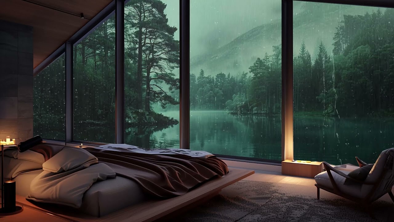 Shelter in your Dark Cabin as the THUNDERSTORM Washes Away Your Stress and Fall Asleep Immediately