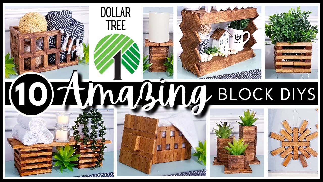 10 AMAZING Dollar Tree Tumbling Tower Block DIYs You Must Try | HIGH END Decor Ideas | Jenga Crafts