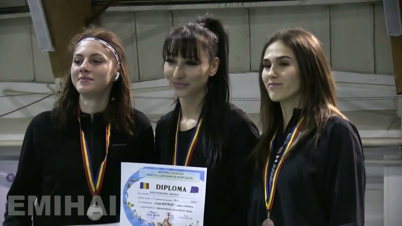 ATLETISM BACAU: CUPA BISTRITEI 2023 - 60 m (F): 1 Florentina Iusco, 2 Adnana Vranceanu