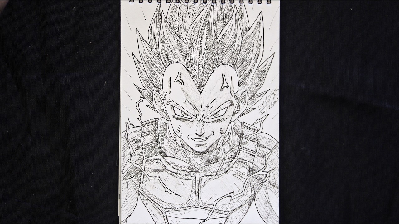 🔴LIVE! Sketch Vegeta From Dragon Ball  | Anime Art #shortsfeed #art #shorts