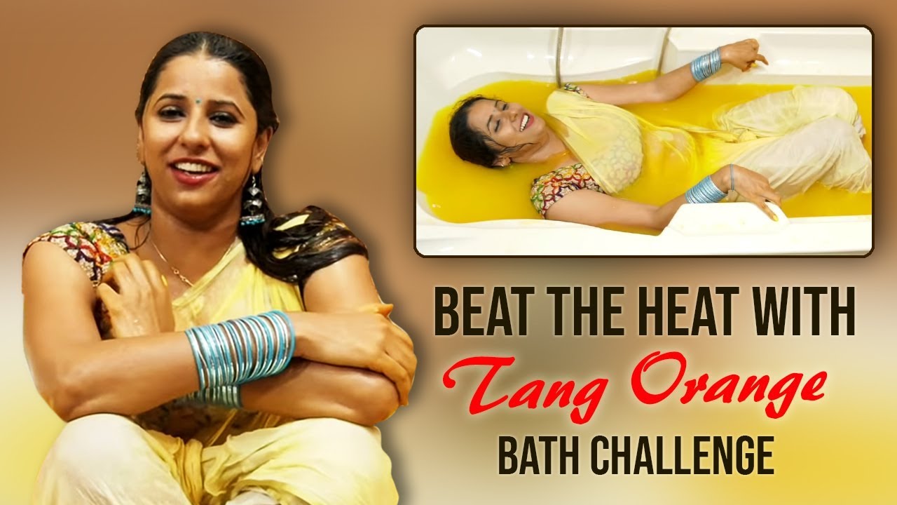 Beat the Heat with Shraavya Reddy || Tang Orange Bath Challenge