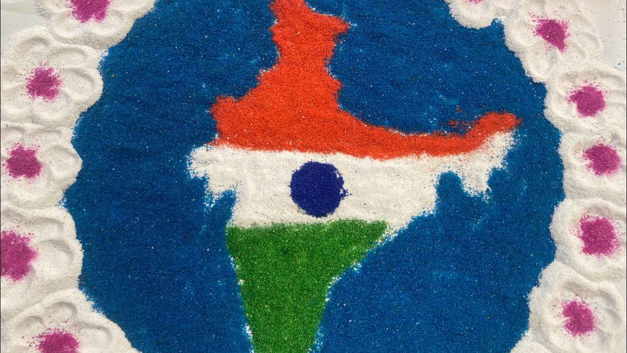 Republic day rangoli design #viralvideo 