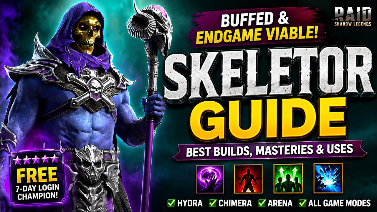 Skeletor Is ACTUALLY GOOD After The Buff! Full Champion Guide | RAID Shadow Legends