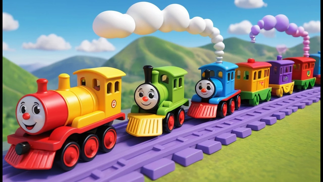 Seven Little Toy Trains Chug Chug Chu | Counting & Transportation Song for Kids