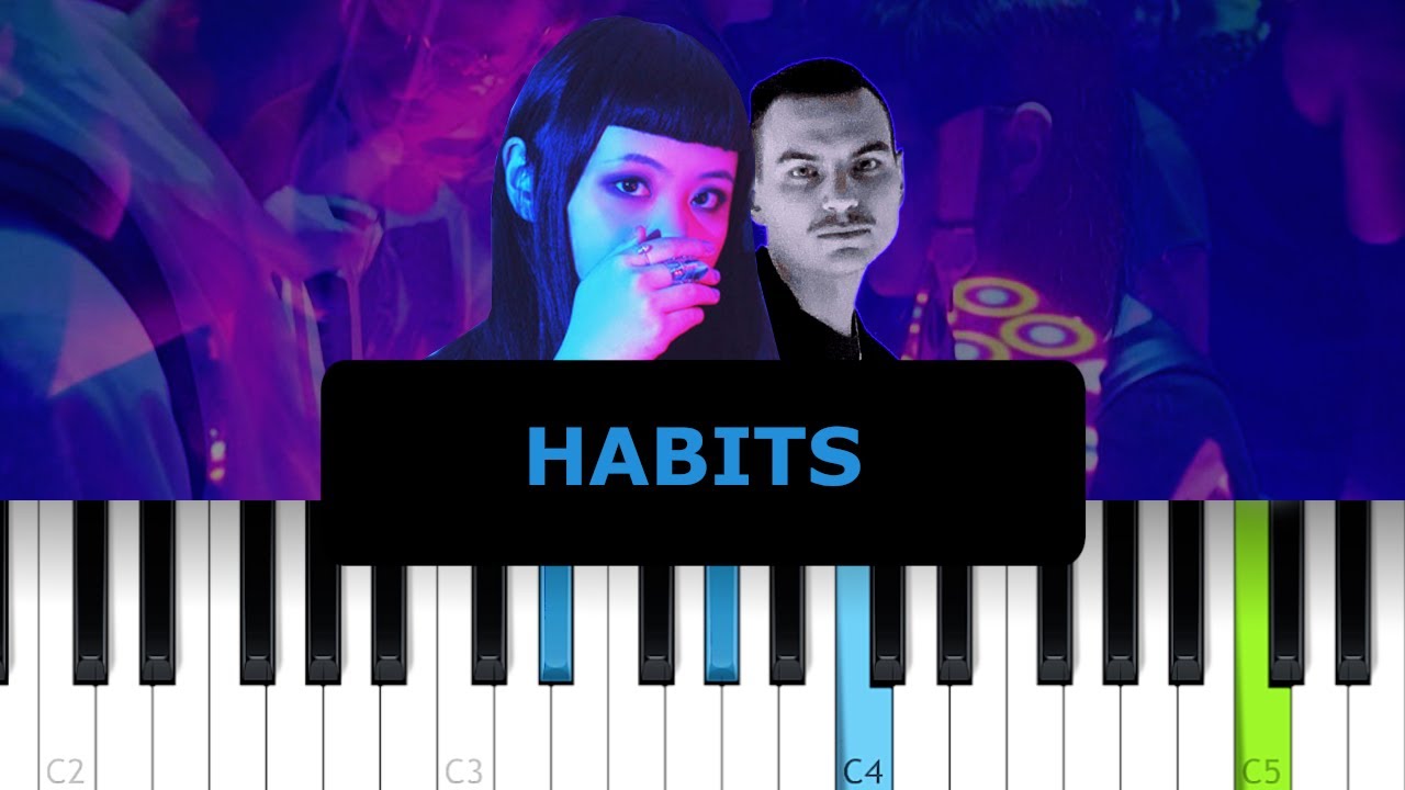 Mr Kitty - Habits ft PASTEL GHOST  (Piano Tutorial)