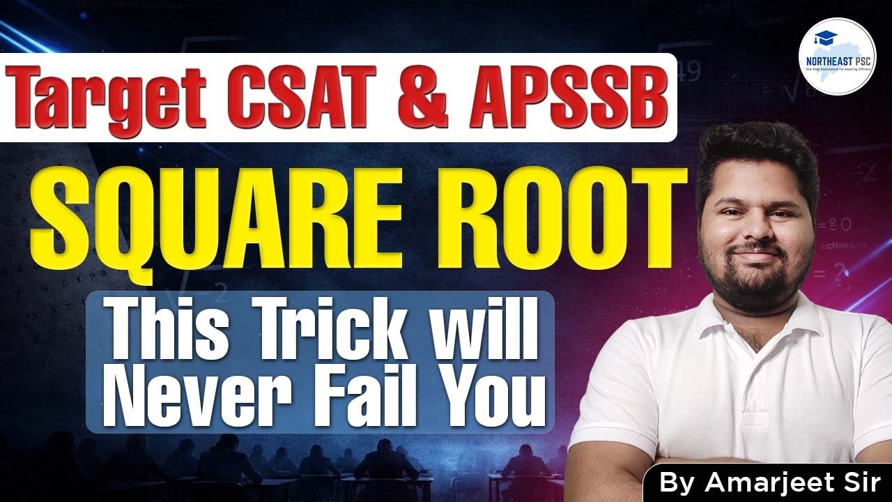 Square Root By Amarjeet Sir | APSSB Maths | APSSB CGL & Constable 2026 #apssb #arunachalpradesh 