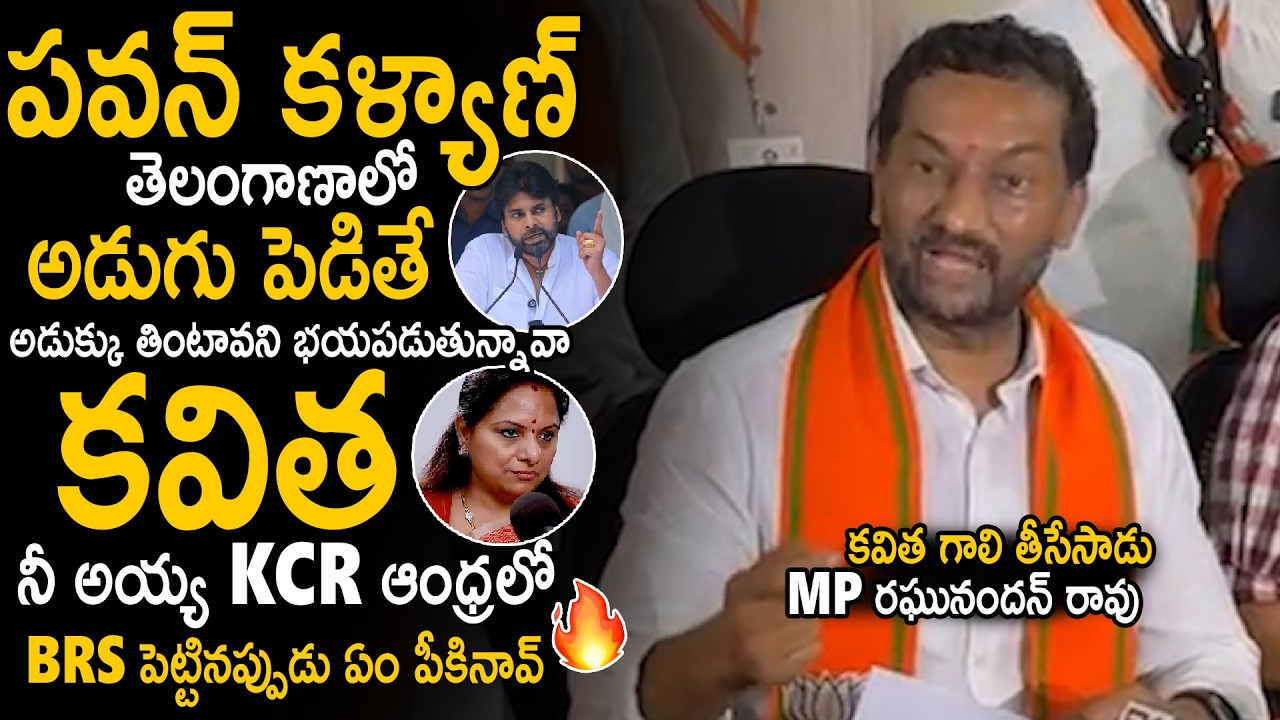 BJP MP Raghunandan Rao&rsquo;s Satirical Rebuttal to Kavitha Kalvakuntla on Pawan Kalyan and Telangana ...