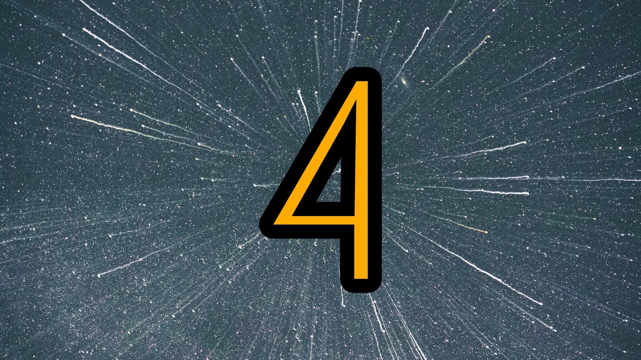 4 Second Timer ⏰ | Bright big yellow numbers and relaxing background music