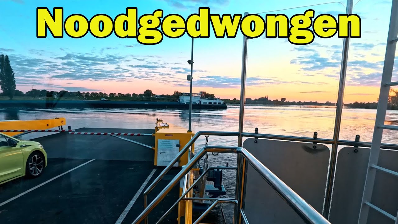 Veerpont Megen aan de Gierinstallatie leggen voor het hoogwater dat hadden we niet verwacht.