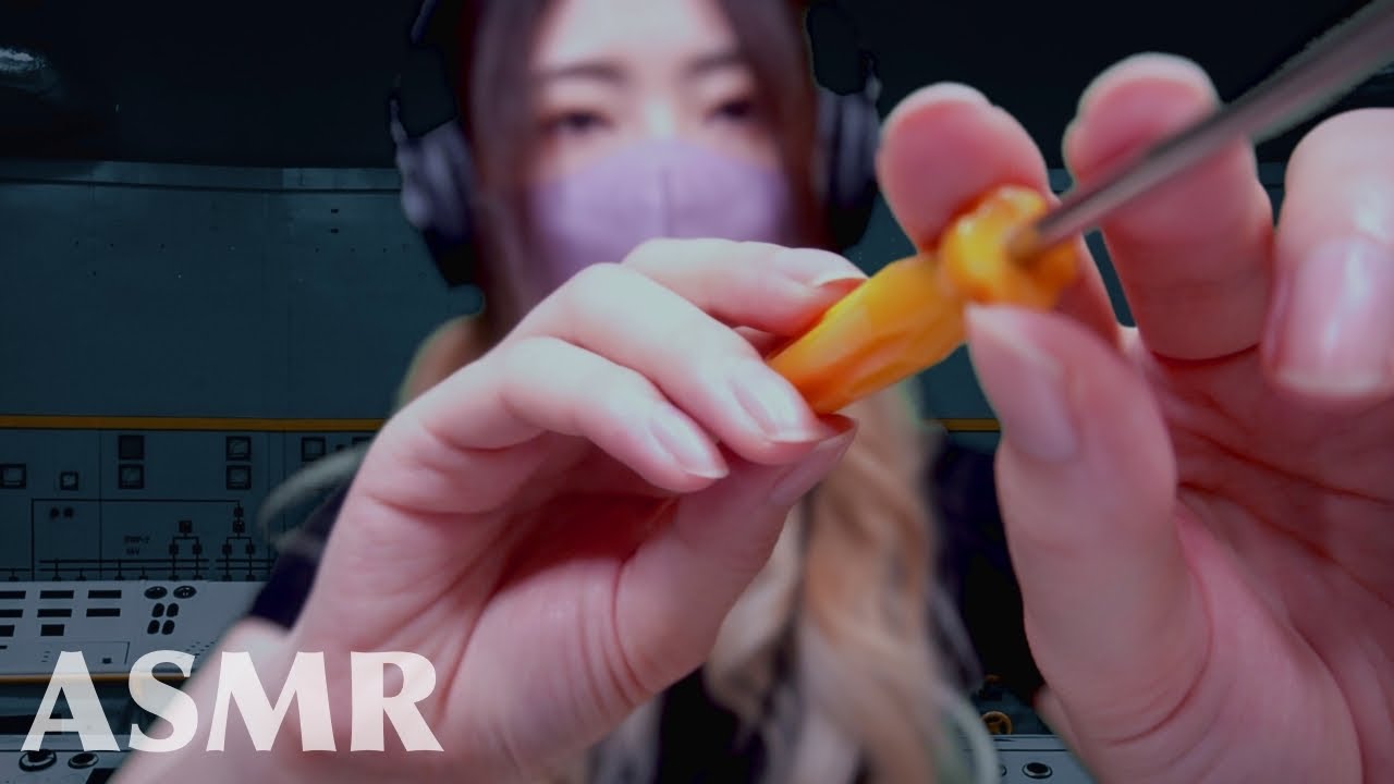 ASMR ロールプレイ△ロボットメンテナンス(お耳の周辺を掃除します)/Robot Maintenance (Cleaning around the ears)▽［softspoken］クーラーの音入