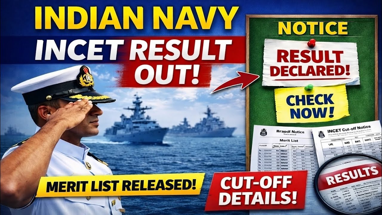 Indian Navy INCET 2024 Result Out Date | Merit List Released | Official Cut Off & Selection Details