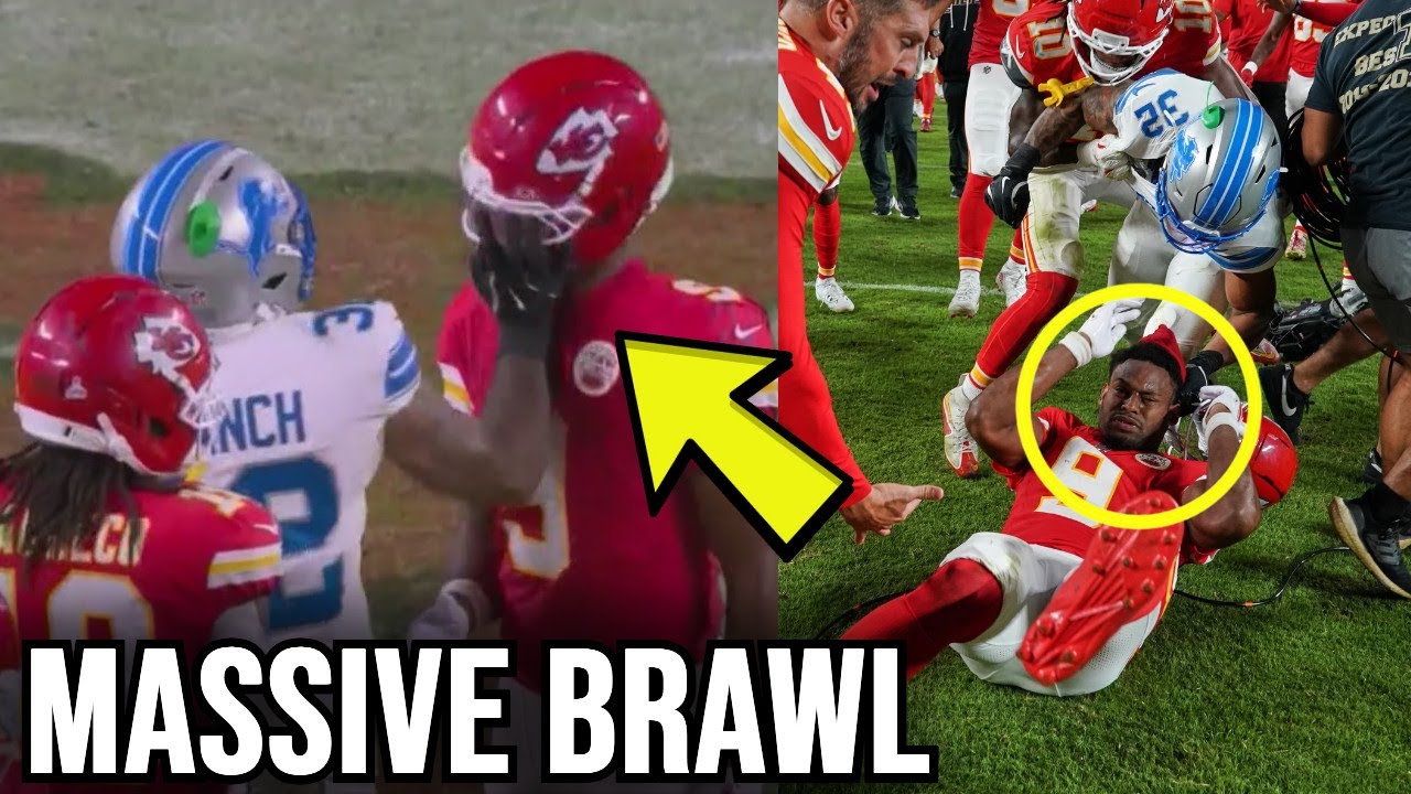What Started The Massive Brawl Between Juju Smith Schuster & Brian Branch After Lions vs Chiefs Game