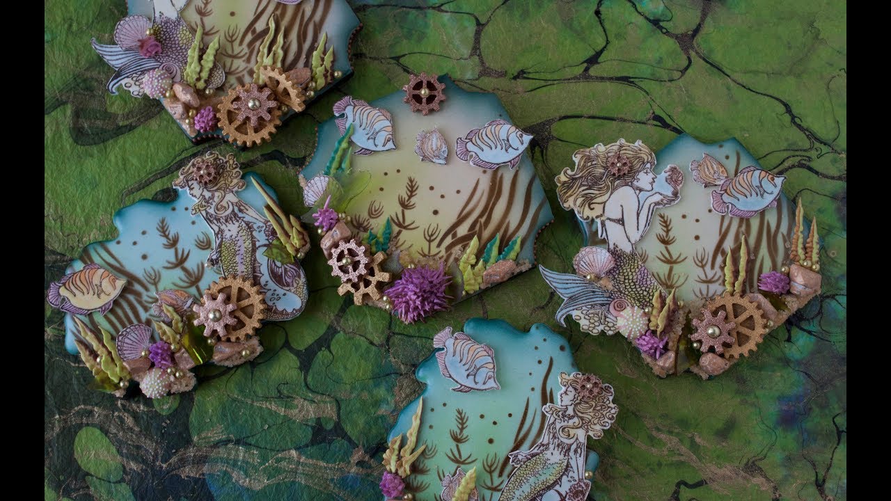 Underwater Ephemera Collage Cookie Using Julia's 