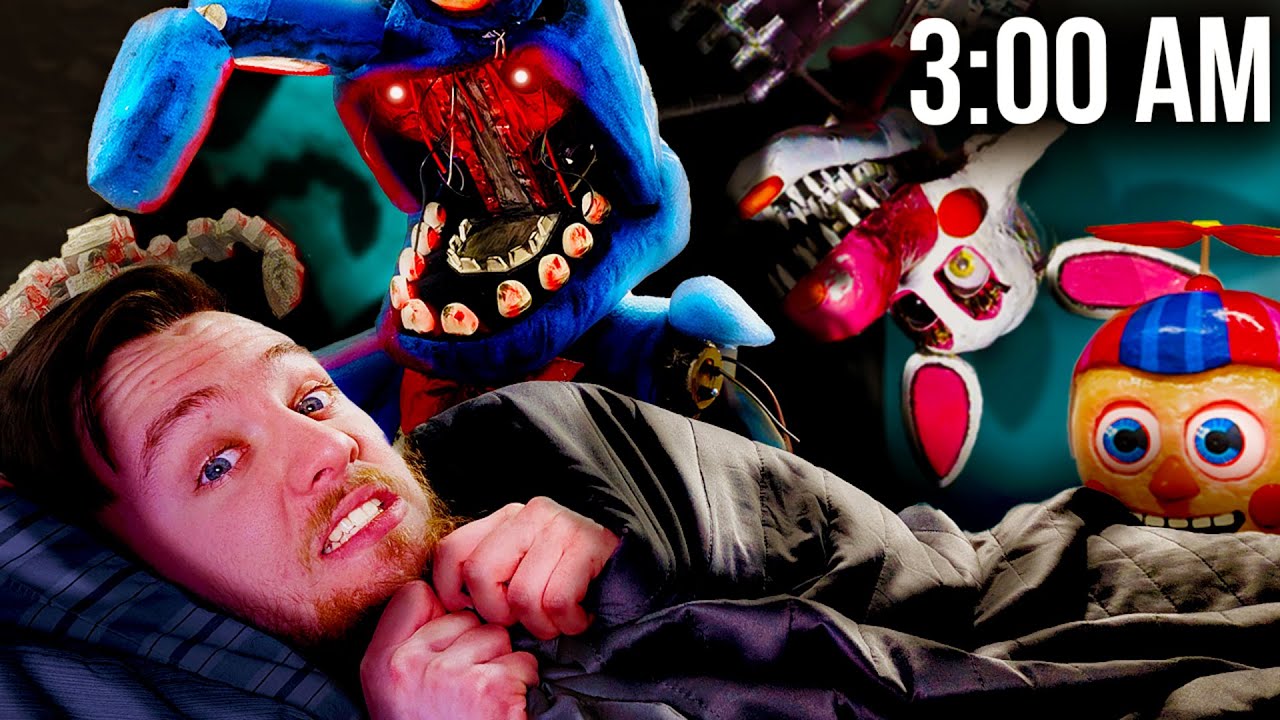 I Spent 24 Hours TRAPPED with Real FNAF Animatronics!