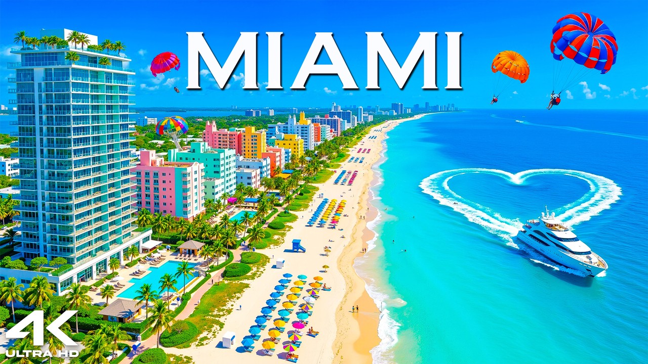 Miami 🇺🇸 4K | Art Deco Streets, Beachfront Beauty & Coastal Energy