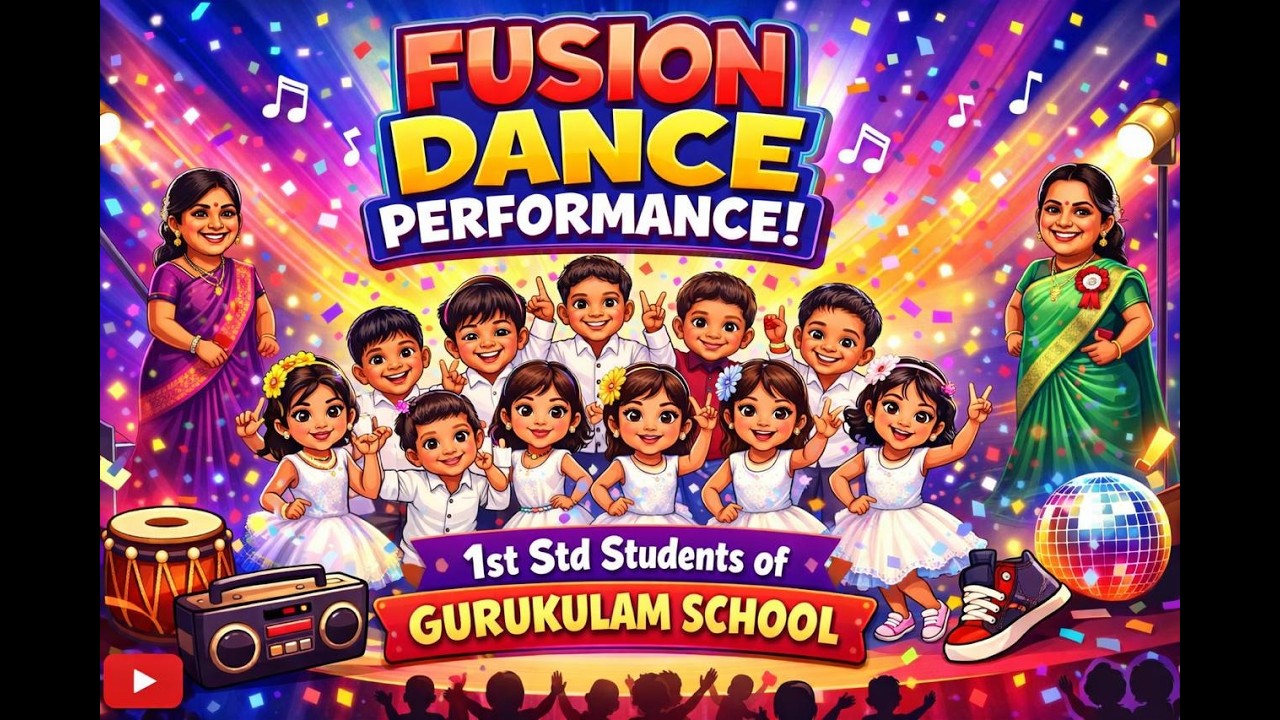 Fusion Dance Performance | 1st Std Students | Gurukulam School | Silver Jubilee Annual Day