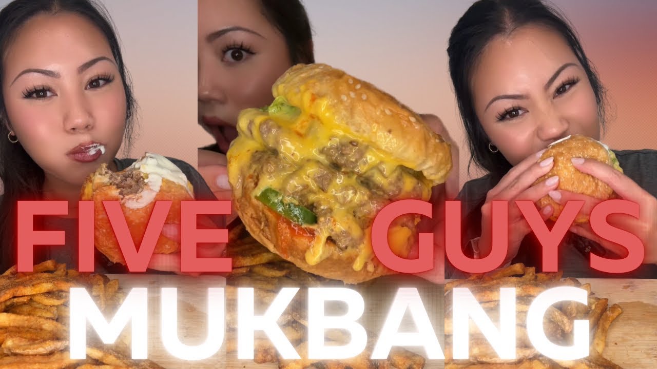 4x4 FIVE GUYS burger Mukbang 🍔🔥