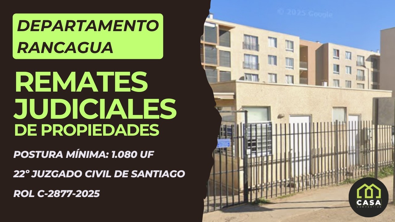 🏢 Remate Judicial de Departamento en Rancagua desde UF 1.080