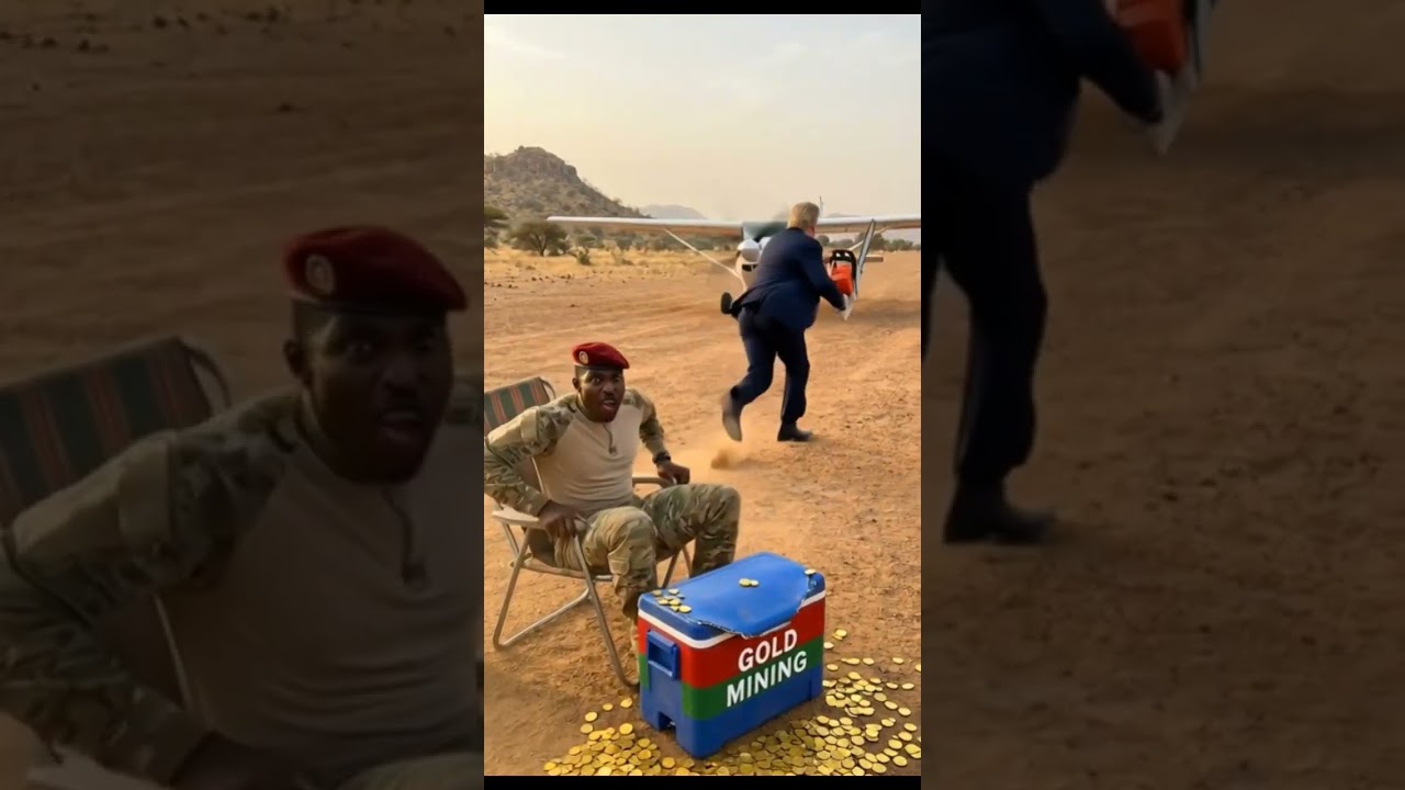 Trump Try to Destroy cooler and Ibrahim Traore pic up shovel hilarious scene😆 #shortsfeed #satire