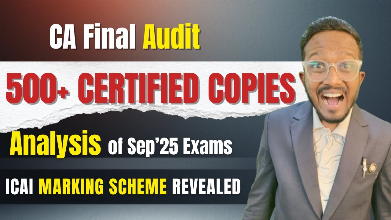 100% Analysis of 500+ Certified Copies with Marking Scheme | Avoid These Mistakes in Audit CA Final