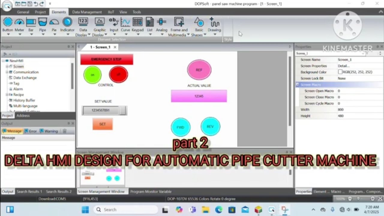 DELTA HMI DESIGN FOR AUTOMATIC CUTTER MACHINE USING ENCODER,