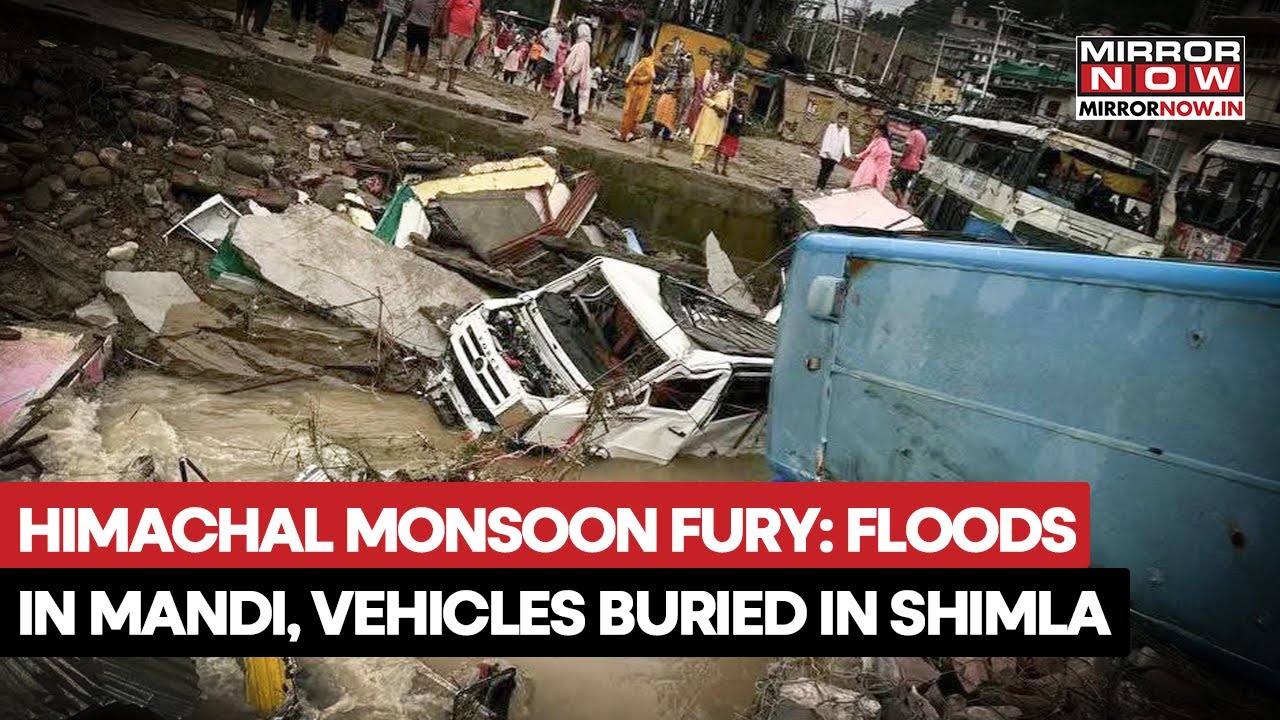 Himachal Pradesh Monsoon Fury: Landslide, Flash Floods In Mandi, Vehicles Buried In Shimla | Watch