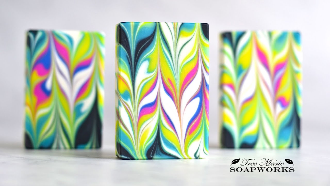 Marbling Swirl Cold Process Soap (Technique Video #19)